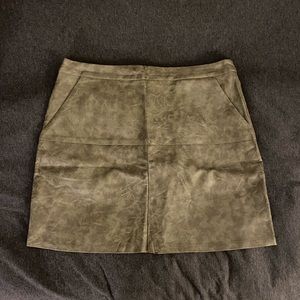 LF olive leather mini skirt